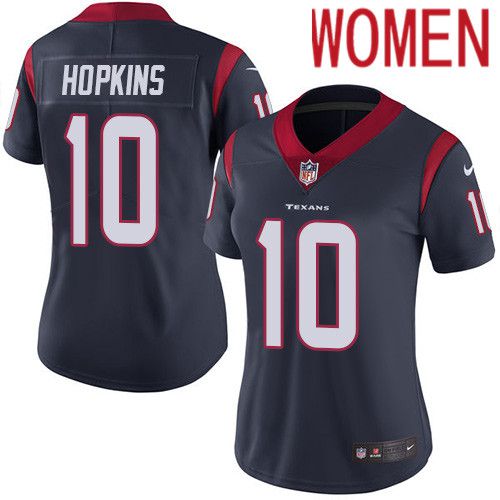 Women Houston Texans #10 DeAndre Hopkins Navy Blue Nike Vapor Limited NFL Jersey->women nfl jersey->Women Jersey